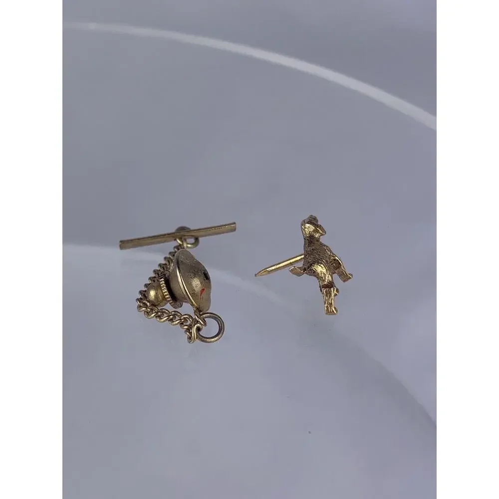 Hunting Sport Dog Gold Tone Tie Tack Pin Retriever Pointer Setter Vintage